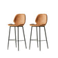 Modern Style Backrest Metal Counter Stool with Leather Cushion Orange 2 Piece Set Clearhalo 'Bar Furniture' 'Bar Stools' 'bar_stools' 'furn' 'furn_bar_stools' 'Furniture' 'Kitchen & Dining Furniture' 7826541