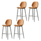 Modern Style Backrest Metal Counter Stool with Leather Cushion Orange 4 Piece Set Clearhalo 'Bar Furniture' 'Bar Stools' 'bar_stools' 'furn' 'furn_bar_stools' 'Furniture' 'Kitchen & Dining Furniture' 7826542