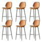 Modern Style Backrest Metal Counter Stool with Leather Cushion Orange 6 Piece Set Clearhalo 'Bar Furniture' 'Bar Stools' 'bar_stools' 'furn' 'furn_bar_stools' 'Furniture' 'Kitchen & Dining Furniture' 7826543
