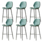 Modern Style Backrest Metal Counter Stool with Leather Cushion Blue 6 Piece Set Clearhalo 'Bar Furniture' 'Bar Stools' 'bar_stools' 'furn' 'furn_bar_stools' 'Furniture' 'Kitchen & Dining Furniture' 7826548