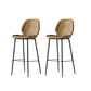 Modern Style Backrest Metal Counter Stool with Leather Cushion Brown 2 Piece Set Clearhalo 'Bar Furniture' 'Bar Stools' 'bar_stools' 'furn' 'furn_bar_stools' 'Furniture' 'Kitchen & Dining Furniture' 7826551