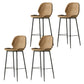 Modern Style Backrest Metal Counter Stool with Leather Cushion Brown 4 Piece Set Clearhalo 'Bar Furniture' 'Bar Stools' 'bar_stools' 'furn' 'furn_bar_stools' 'Furniture' 'Kitchen & Dining Furniture' 7826552