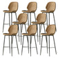 Modern Style Backrest Metal Counter Stool with Leather Cushion Brown 8 Piece Set Clearhalo 'Bar Furniture' 'Bar Stools' 'bar_stools' 'furn' 'furn_bar_stools' 'Furniture' 'Kitchen & Dining Furniture' 7826554