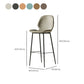 Modern Style Backrest Metal Counter Stool with Leather Cushion Clearhalo 'Bar Furniture' 'Bar Stools' 'bar_stools' 'furn' 'furn_bar_stools' 'Furniture' 'Kitchen & Dining Furniture' 7826560