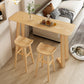 1/3/5 Pieces Modern Rectangle Solid Wood Counter Table with High Stools