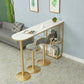 2/3 Pieces Oval Glam Bar Stool and Table Set for Dining Room
