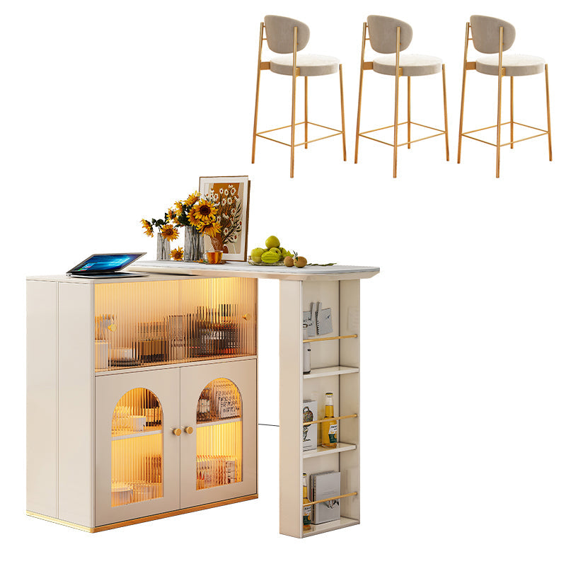 1/2/3 pezzi da banco altezza pub set contemporaneo bianco per sala da pranzo