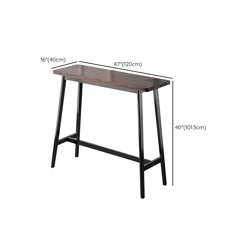 Matte Finish Wooden Rectangle Bar Table with Trestle for Living Room Clearhalo 'Bar Furniture' 'Bar Tables' 'bar_tables' 'furn' 'furn_bar_tables' 'Furniture' 'Kitchen & Dining Furniture' 7826805