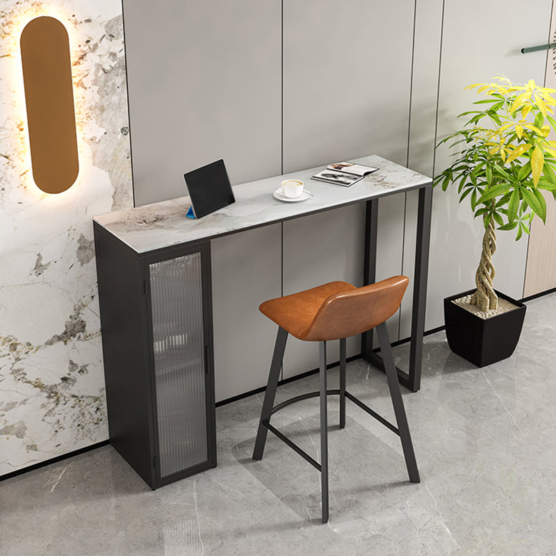 Hedendaagse opslag gesinterde stenen bovenkanttafel met dubbele voetstuk