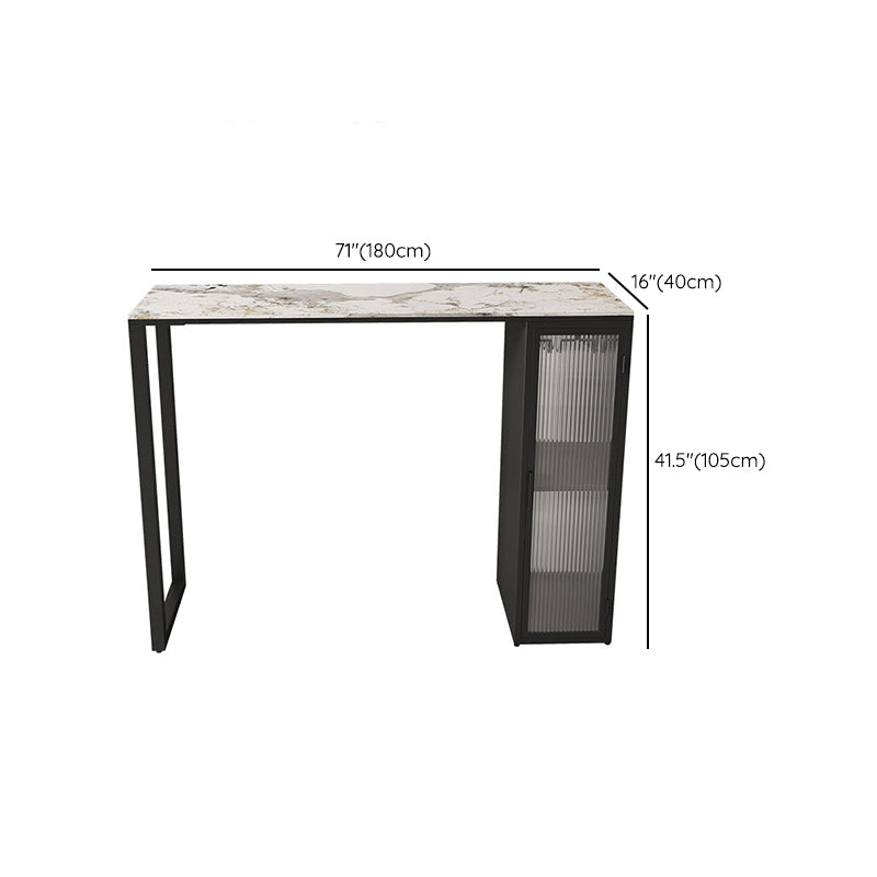 Hedendaagse opslag gesinterde stenen bovenkanttafel met dubbele voetstuk