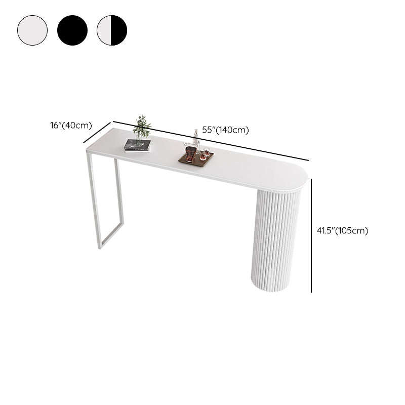 Contemporary Sintered Stone Top Counter High Table with Double Pedestal Clearhalo 'Bar Furniture' 'Bar Tables' 'bar_tables' 'furn' 'furn_bar_tables' 'Furniture' 'Kitchen & Dining Furniture' 7826884