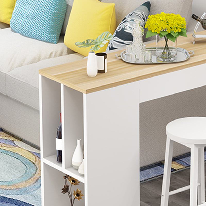 39.4-inch Double Pedestal Rectangle Table for Kitchen Dining Room Clearhalo 'Bar Furniture' 'Bar Tables' 'bar_tables' 'furn' 'furn_bar_tables' 'Furniture' 'Kitchen & Dining Furniture' 7826917