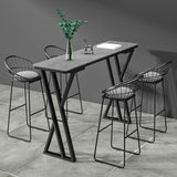 Matte Finish Stone Top Pub Table with Metal Base for Dining Room Clearhalo 'Bar Furniture' 'Bar Tables' 'bar_tables' 'furn' 'furn_bar_tables' 'Furniture' 'Kitchen & Dining Furniture' 7826967