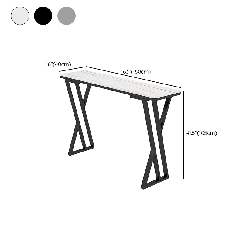 Matte Finish Stone Top Pub Table with Metal Base for Dining Room Clearhalo 'Bar Furniture' 'Bar Tables' 'bar_tables' 'furn' 'furn_bar_tables' 'Furniture' 'Kitchen & Dining Furniture' 7826973