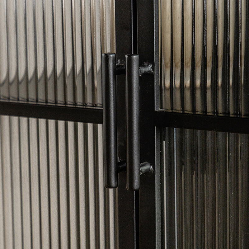 Puerto de vidrio de mesa de buffet de metal de estilo moderno para sala de estar