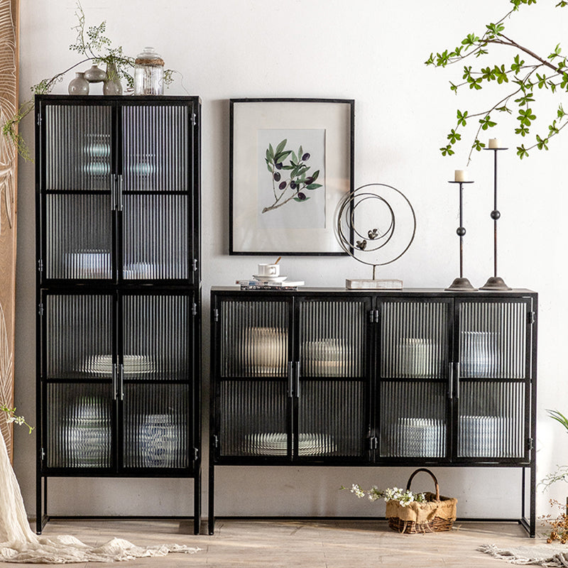 Puerto de vidrio de mesa de buffet de metal de estilo moderno para sala de estar