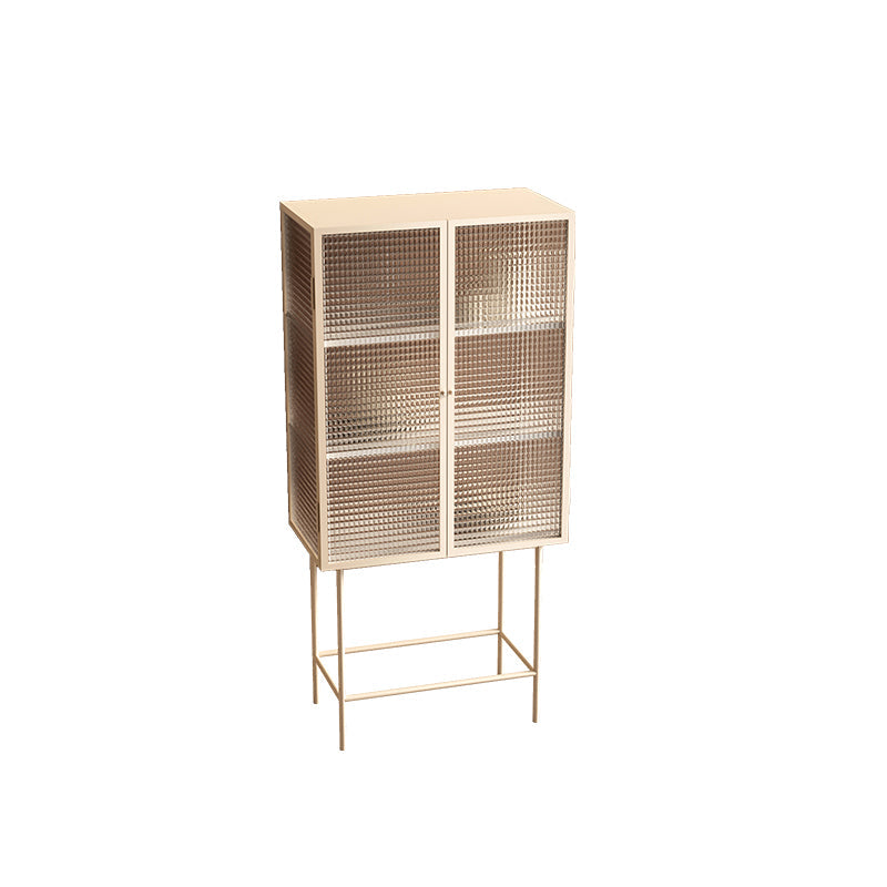 Puertas de vidrio de estilo moderno Mesa de buffet de metal con 2 puertas