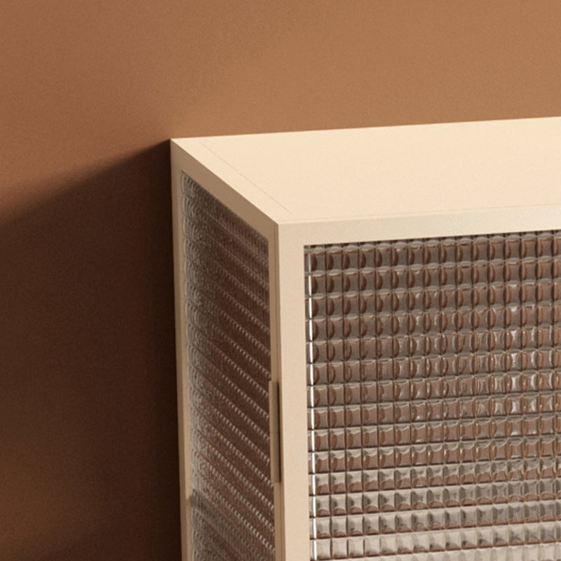 Puertas de vidrio de estilo moderno Mesa de buffet de metal con 2 puertas