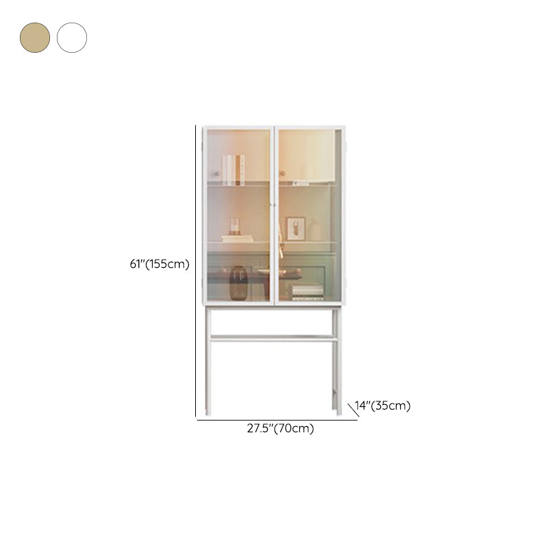 Puertas de vidrio de estilo moderno Mesa de buffet de metal con 2 puertas