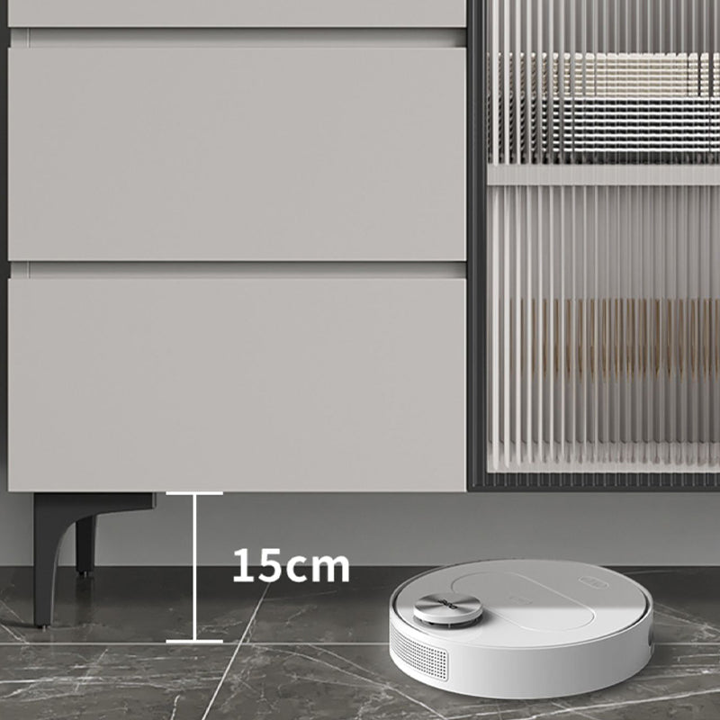 35.4 "Puertas de vidrio altas Comedor Buffet Buffet Gris aparador con cajones y almacenamiento