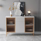 Adjustable Shelving Buffet Stand Engineered Wood Sideboard Cabinet with LED Lights