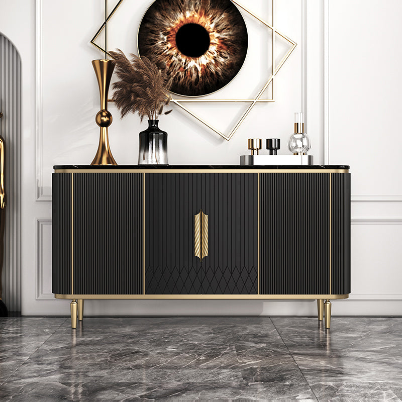 Mesa del aparador de almacenamiento de mármol de lado Glam Sideboard con puertas para el comedor