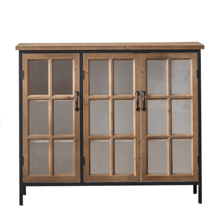 Traditional Solid Wood Display Stand Glass Doors Storage Cabinet for Living Room Clearhalo 'Display & China Cabinets' 'display_china_cabinets' 'furn' 'furn_display_china_cabinets' 'Furniture' 'Kitchen & Dining Furniture' 7827226