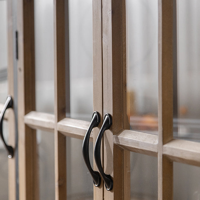 Traditional Solid Wood Display Stand Glass Doors Storage Cabinet for Living Room Clearhalo 'Display & China Cabinets' 'display_china_cabinets' 'furn' 'furn_display_china_cabinets' 'Furniture' 'Kitchen & Dining Furniture' 7827227