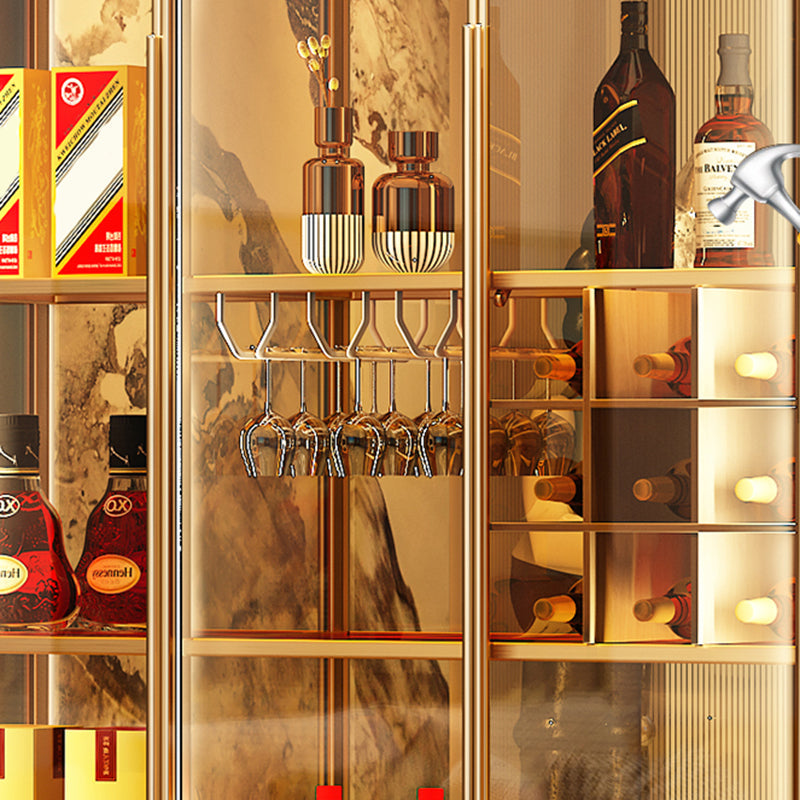 Armadio in metallo in metallo contemporaneo porte in vetro armadio per sala da pranzo