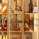 Armadio in metallo in metallo contemporaneo porte in vetro armadio per sala da pranzo