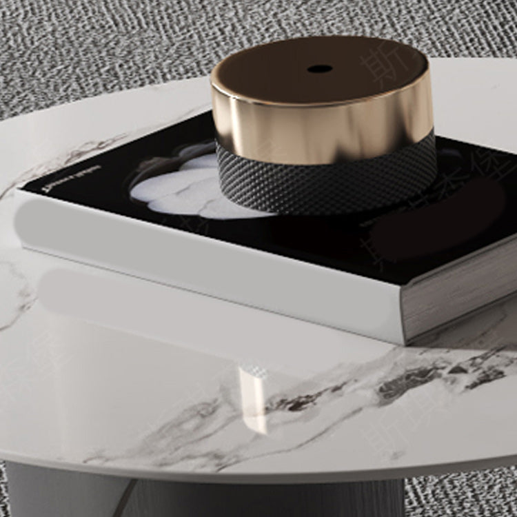 27" Wide White Contemporary Slate Gloss Finish Coffee Cocktail Table