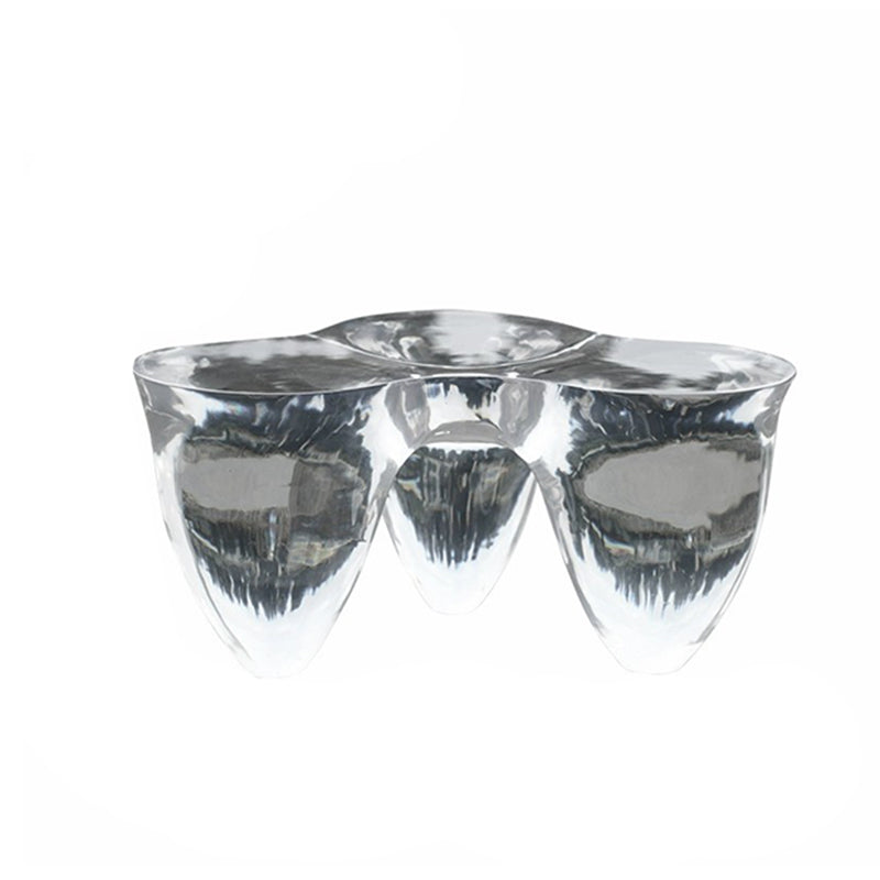 3 Legs Clear Contemporary Acrylic Single Coffee Cocktail Table 31"L x 23"W x 16"H Clear Clearhalo 'Coffee & Accent Tables' 'Coffee Tables' 'coffee_tables' 'furn' 'furn_coffee_tables' 'Furniture' 'Living Room Furniture' 7829170