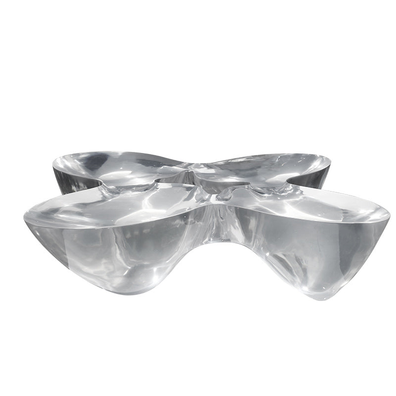 3 Legs Clear Contemporary Acrylic Single Coffee Cocktail Table 55"L x 51"W x 13"H Clear Clearhalo 'Coffee & Accent Tables' 'Coffee Tables' 'coffee_tables' 'furn' 'furn_coffee_tables' 'Furniture' 'Living Room Furniture' 7829177