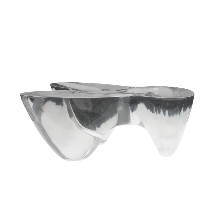 3 Legs Clear Contemporary Acrylic Single Coffee Cocktail Table 37"L x 27"W x 15"H Clear Clearhalo 'Coffee & Accent Tables' 'Coffee Tables' 'coffee_tables' 'furn' 'furn_coffee_tables' 'Furniture' 'Living Room Furniture' 7829181