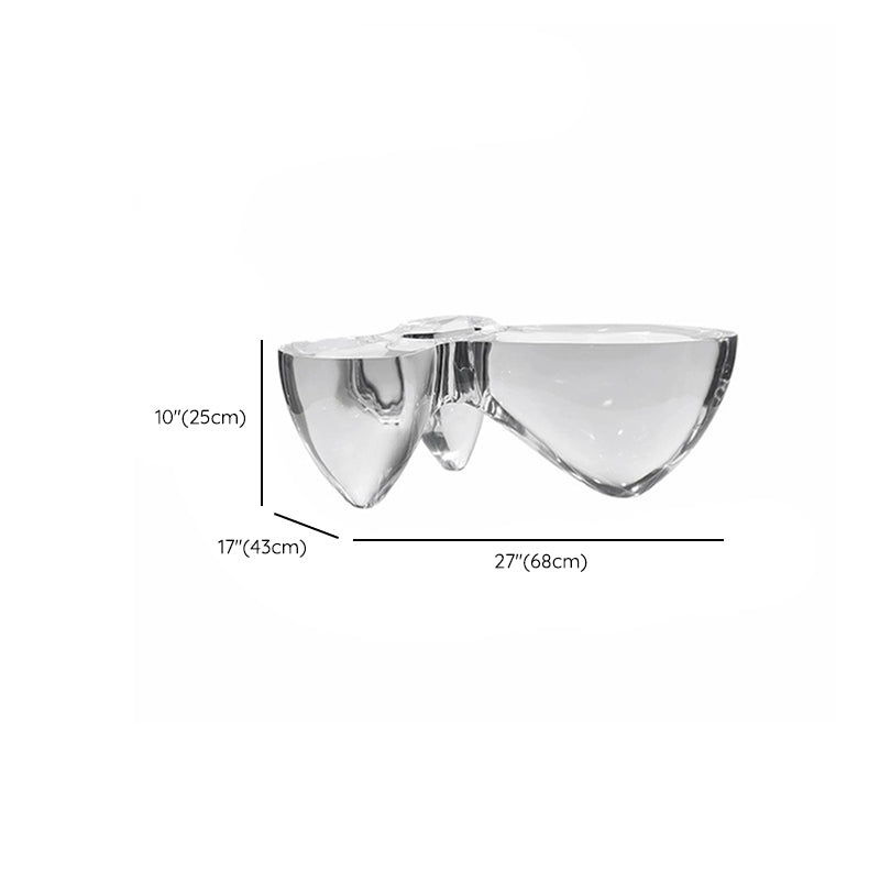 3 Legs Clear Contemporary Acrylic Single Coffee Cocktail Table Clearhalo 'Coffee & Accent Tables' 'Coffee Tables' 'coffee_tables' 'furn' 'furn_coffee_tables' 'Furniture' 'Living Room Furniture' 7829185