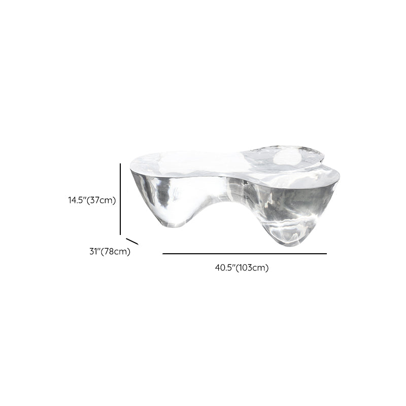 3 Legs Clear Contemporary Acrylic Single Coffee Cocktail Table Clearhalo 'Coffee & Accent Tables' 'Coffee Tables' 'coffee_tables' 'furn' 'furn_coffee_tables' 'Furniture' 'Living Room Furniture' 7829188