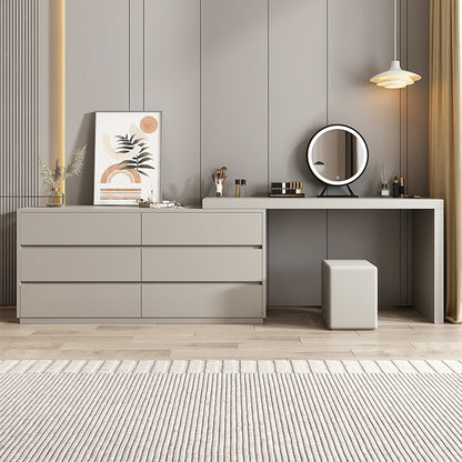 Tavolo da toeletta da toeletta moderno in legno in legno a 3 pezzi con cassetti