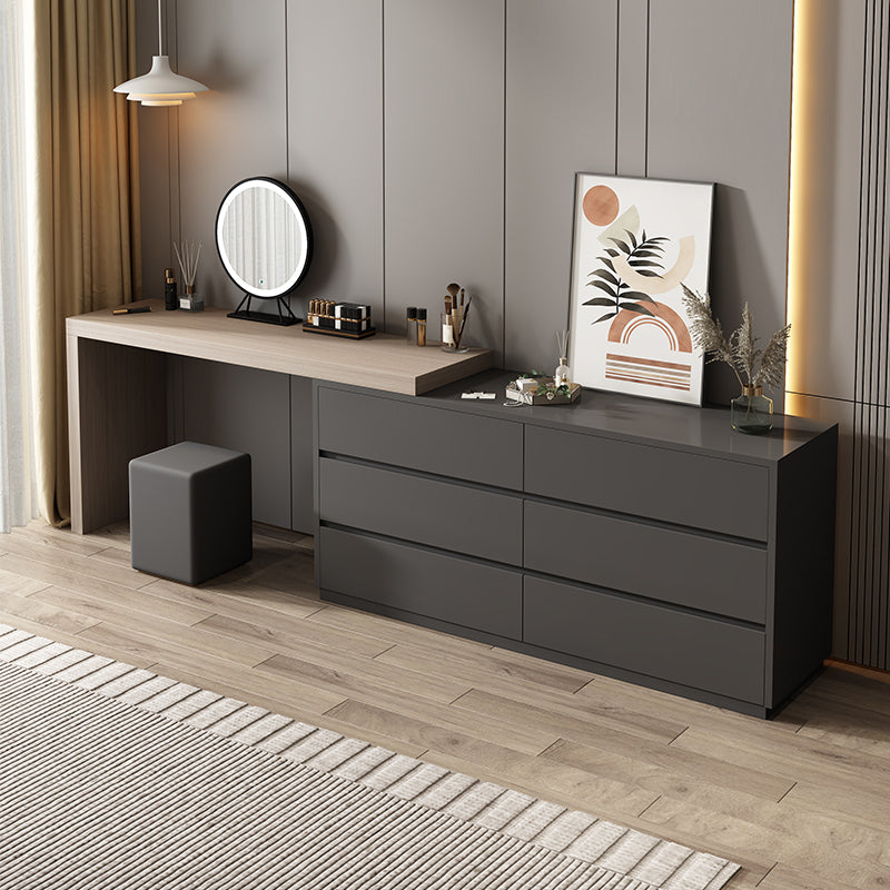 Tavolo da toeletta da toeletta moderno in legno in legno a 3 pezzi con cassetti