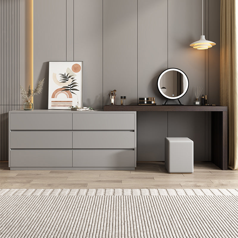 Tavolo da toeletta da toeletta moderno in legno in legno a 3 pezzi con cassetti