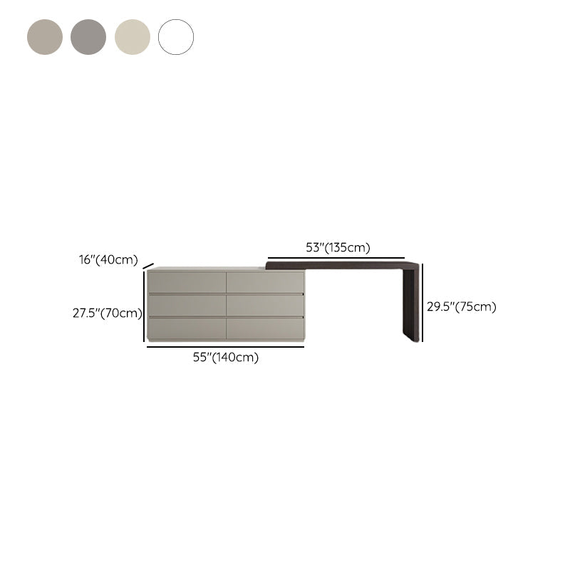 Tavolo da toeletta da toeletta moderno in legno in legno a 3 pezzi con cassetti
