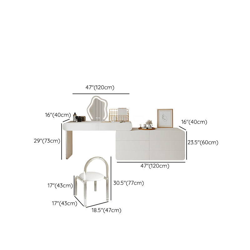 Brachette de vanité en bois à chambre à coucher éclairé blanc éclairé blanc contemporain