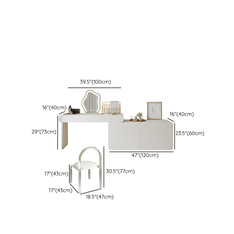 Brachette de vanité en bois à chambre à coucher éclairé blanc éclairé blanc contemporain