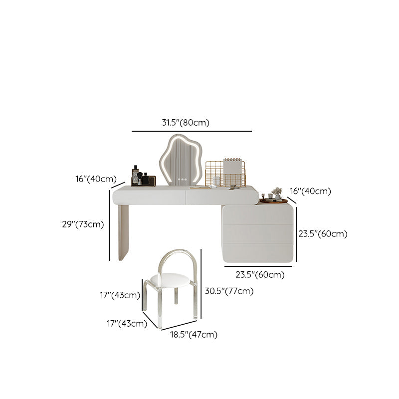 Brachette de vanité en bois à chambre à coucher éclairé blanc éclairé blanc contemporain