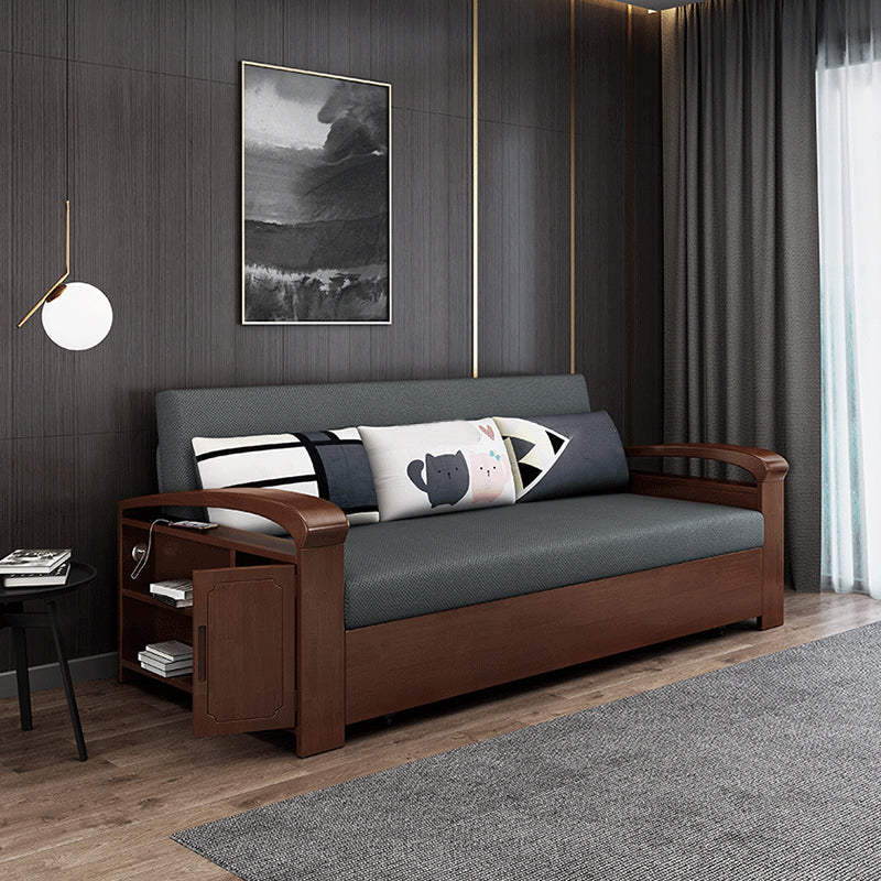 Da 30,7 "di divano futon largo con lino grigio pieghevole scandinavo