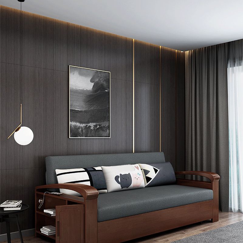 Da 30,7 "di divano futon largo con lino grigio pieghevole scandinavo