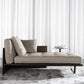 Wood and Leather Frame Cushioned Chaise Lounge Couch - 66.9" W Cotton Blend Left-Arm Chaise Clearhalo 'Chairs & Seating' 'Chaise Lounge' 'chaise_lounge' 'furn' 'furn_chaise_lounge' 'Furniture' 'Living Room Furniture' 7829320