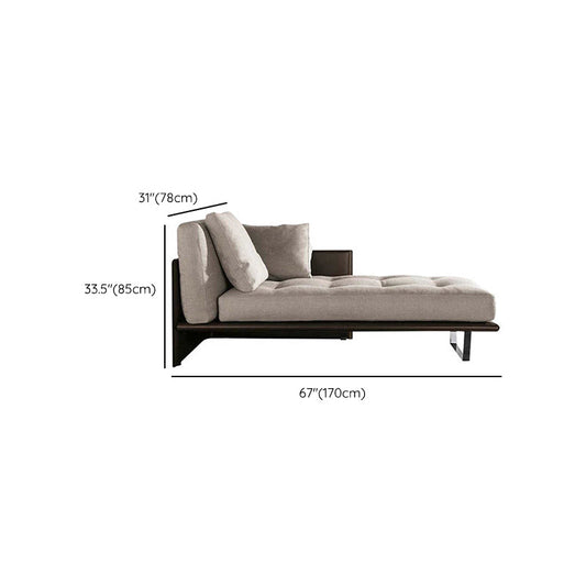 Wood and Leather Frame Cushioned Chaise Lounge Couch - 66.9" W Clearhalo 'Chairs & Seating' 'Chaise Lounge' 'chaise_lounge' 'furn' 'furn_chaise_lounge' 'Furniture' 'Living Room Furniture' 7829328