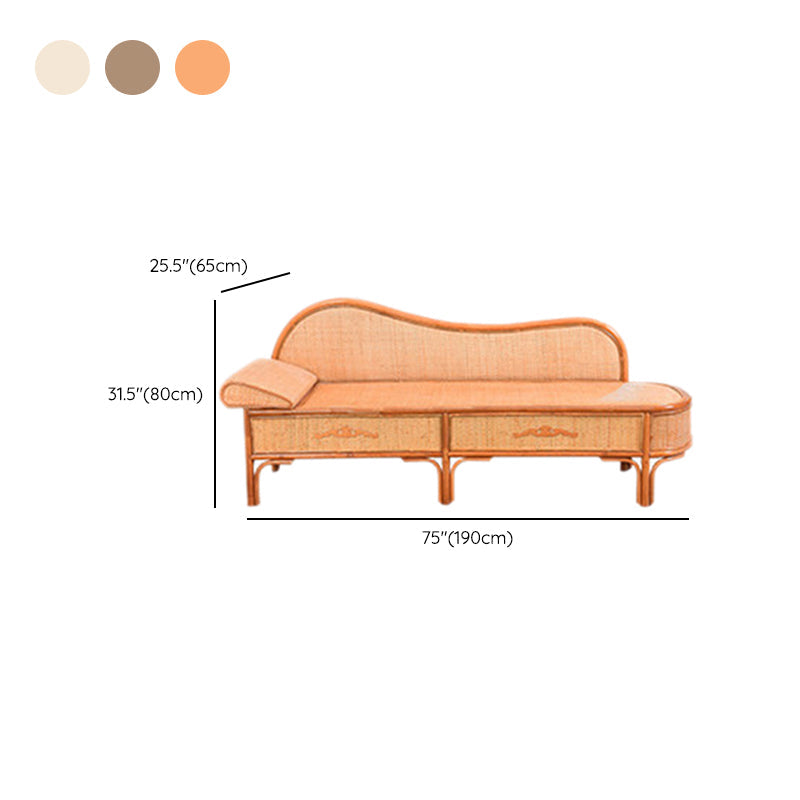 33" H Rattan Accent Chaise Lounge Chair/TV Chair with Pillow Clearhalo 'Chairs & Seating' 'Chaise Lounge' 'chaise_lounge' 'furn' 'furn_chaise_lounge' 'Furniture' 'Living Room Furniture' 7829356