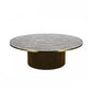 Clear Glam Metal Single Round Pedestal Coffee Cocktail Table