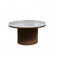 Clear Glam Metal Single Round Pedestal Coffee Cocktail Table